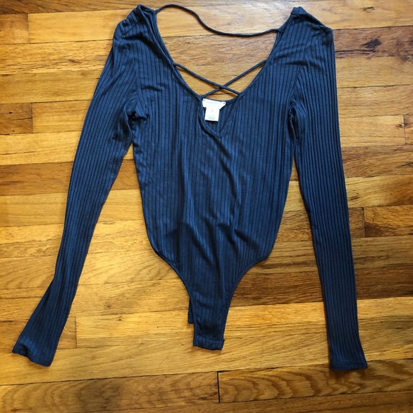 Dark grey long sleeve body suit - Picture 1 of 2